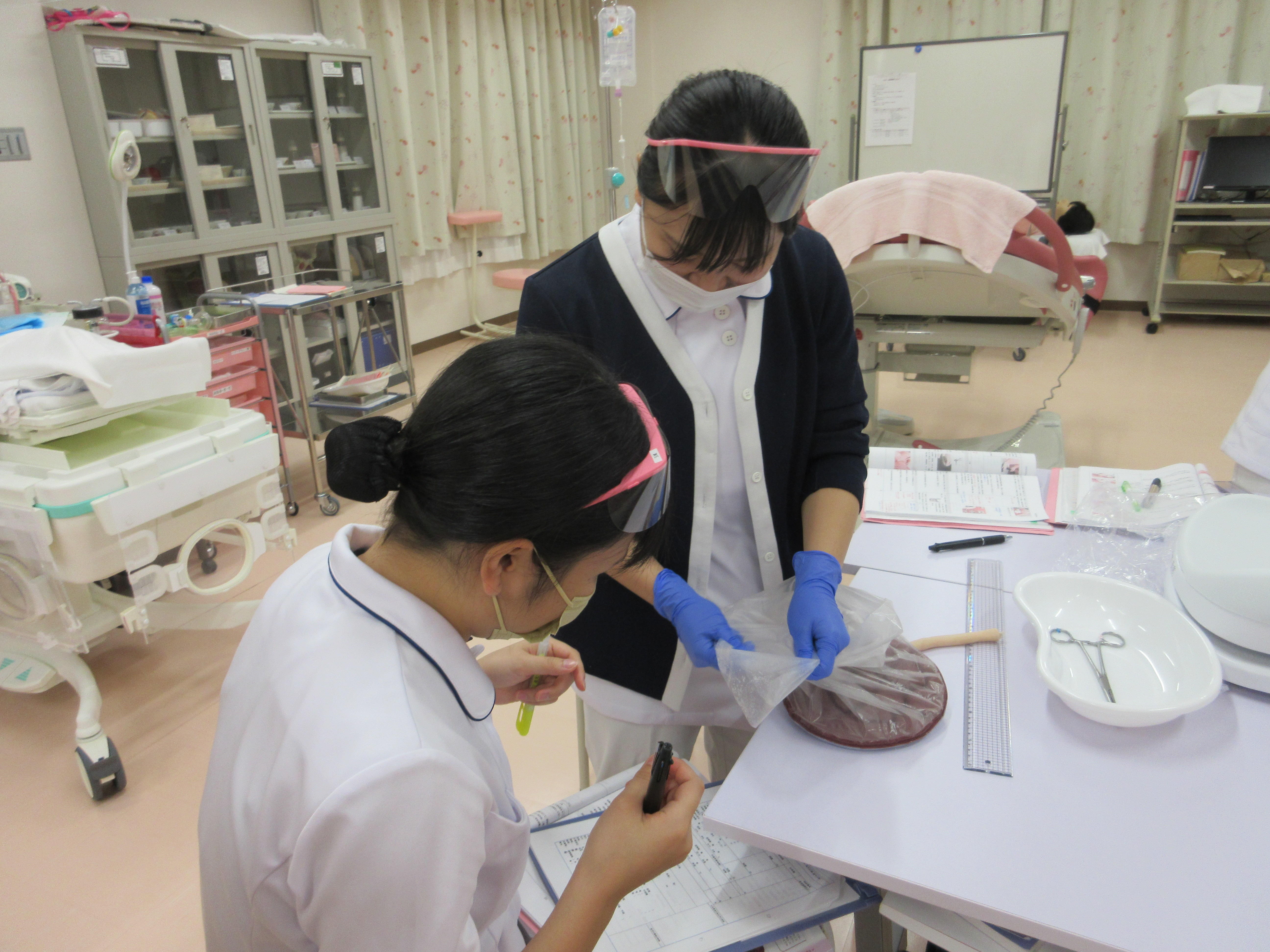写真2：胎盤計測演習の様子.JPG